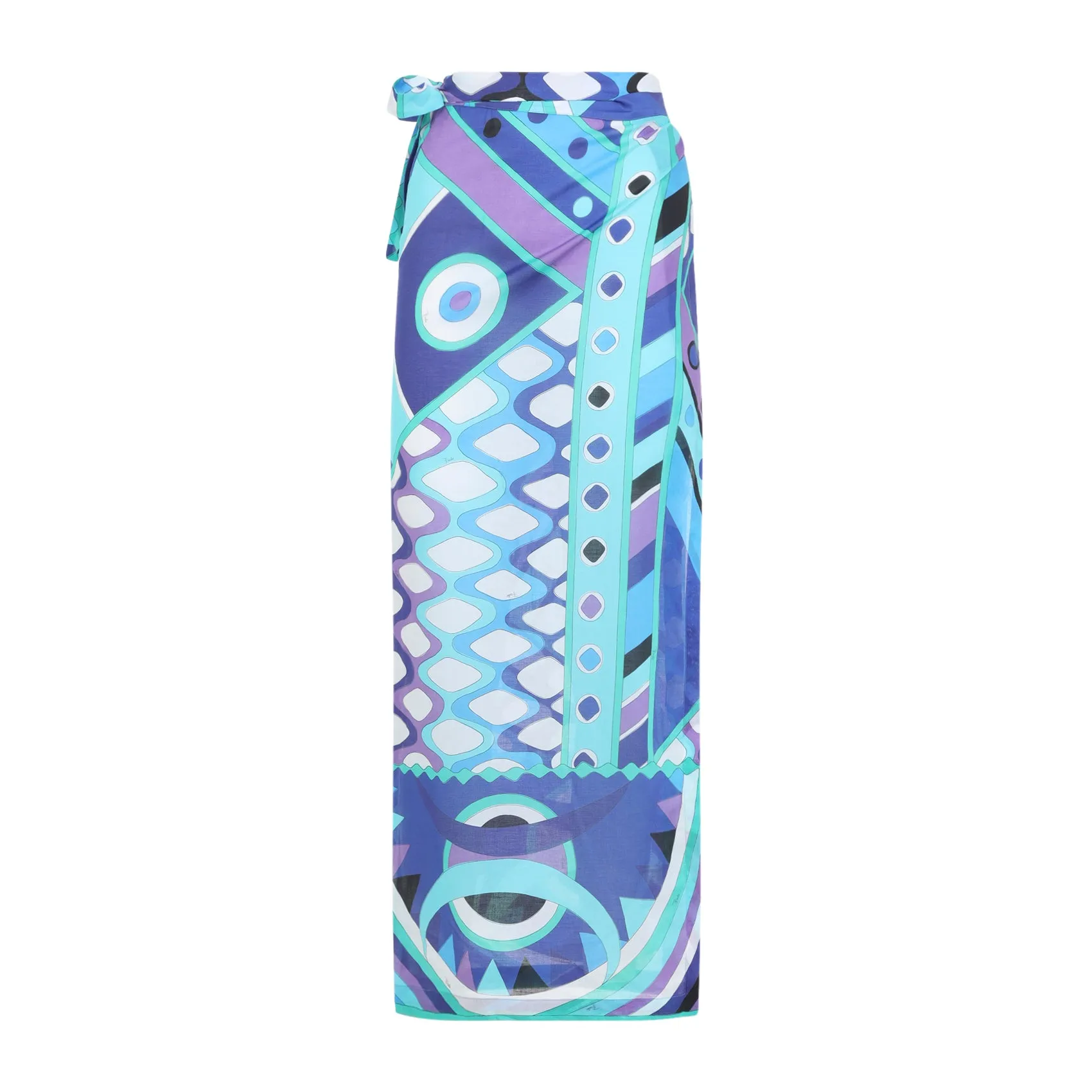 Pucci Wrap Pareo Skirt, Turquoise Geometric Print sold by Lord & Taylor product image thumbnail 2