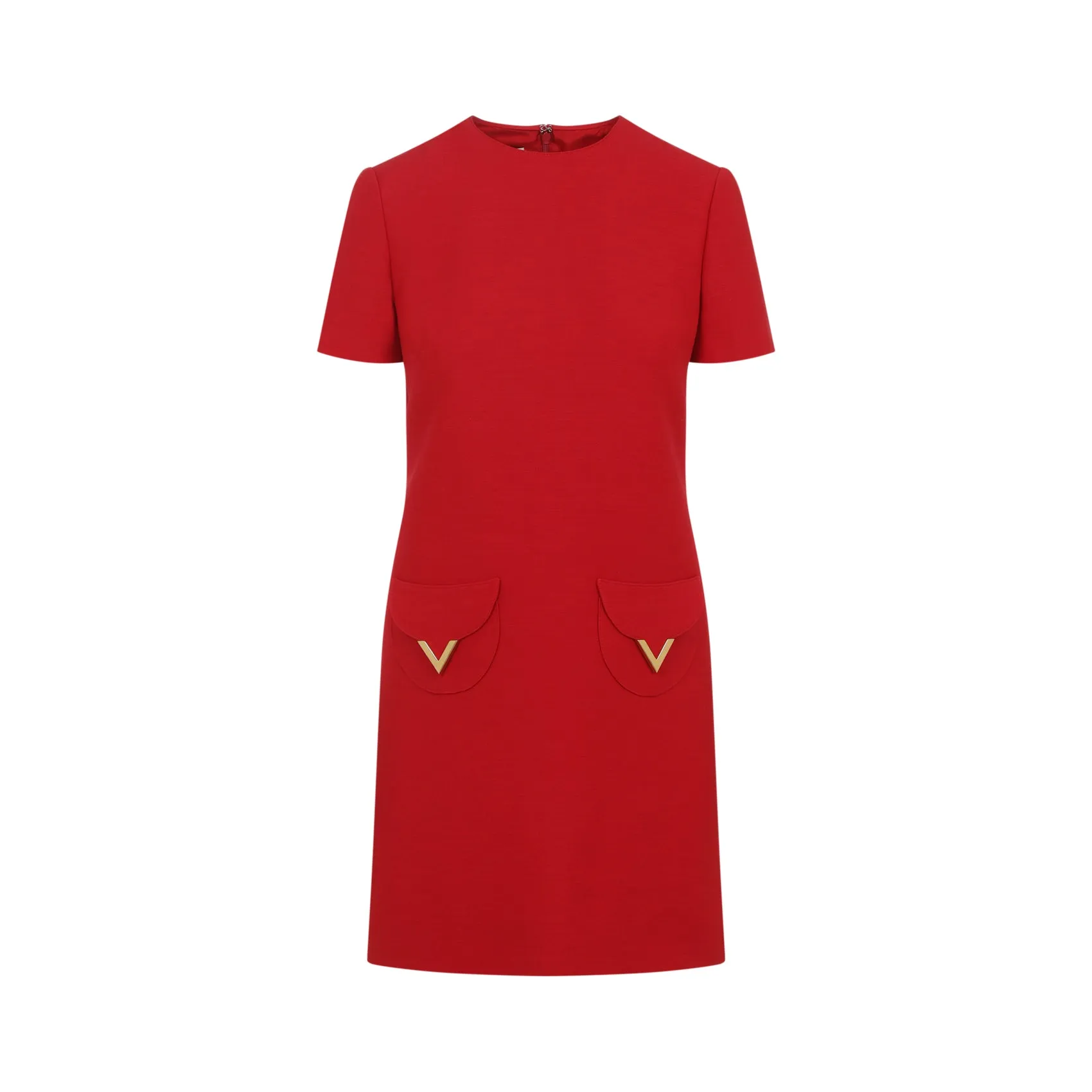Valentino Wool Mini Dress, Red with Gold Vlogo sold by Lord & Taylor product image thumbnail 2
