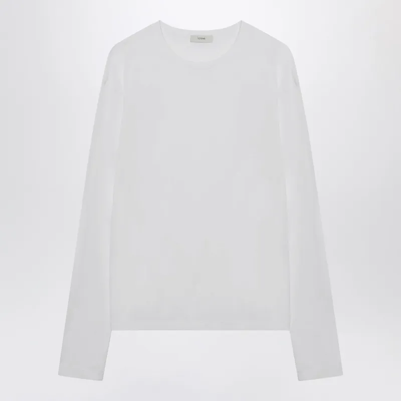 WHITE TSHIRT IN ORGANIC COTTON BLEND made by Toteme
