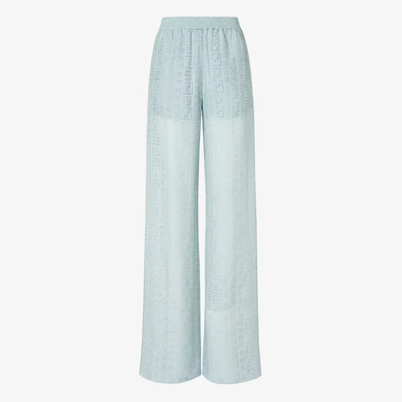 Wide leg pants in silk made by Fendi