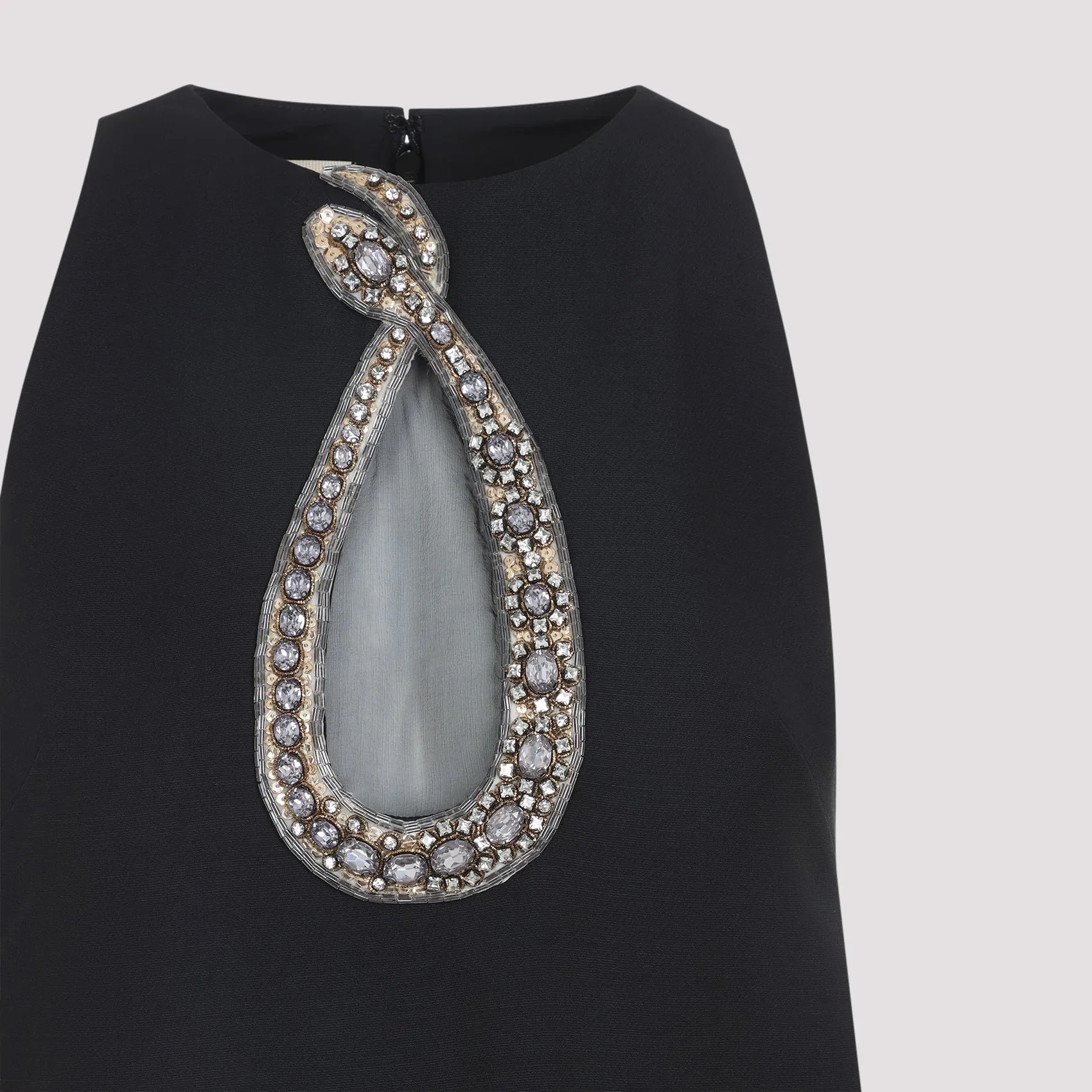 Valentino Mini Dress, Black with Crystal Embellishment sold by Lord & Taylor product image thumbnail 5