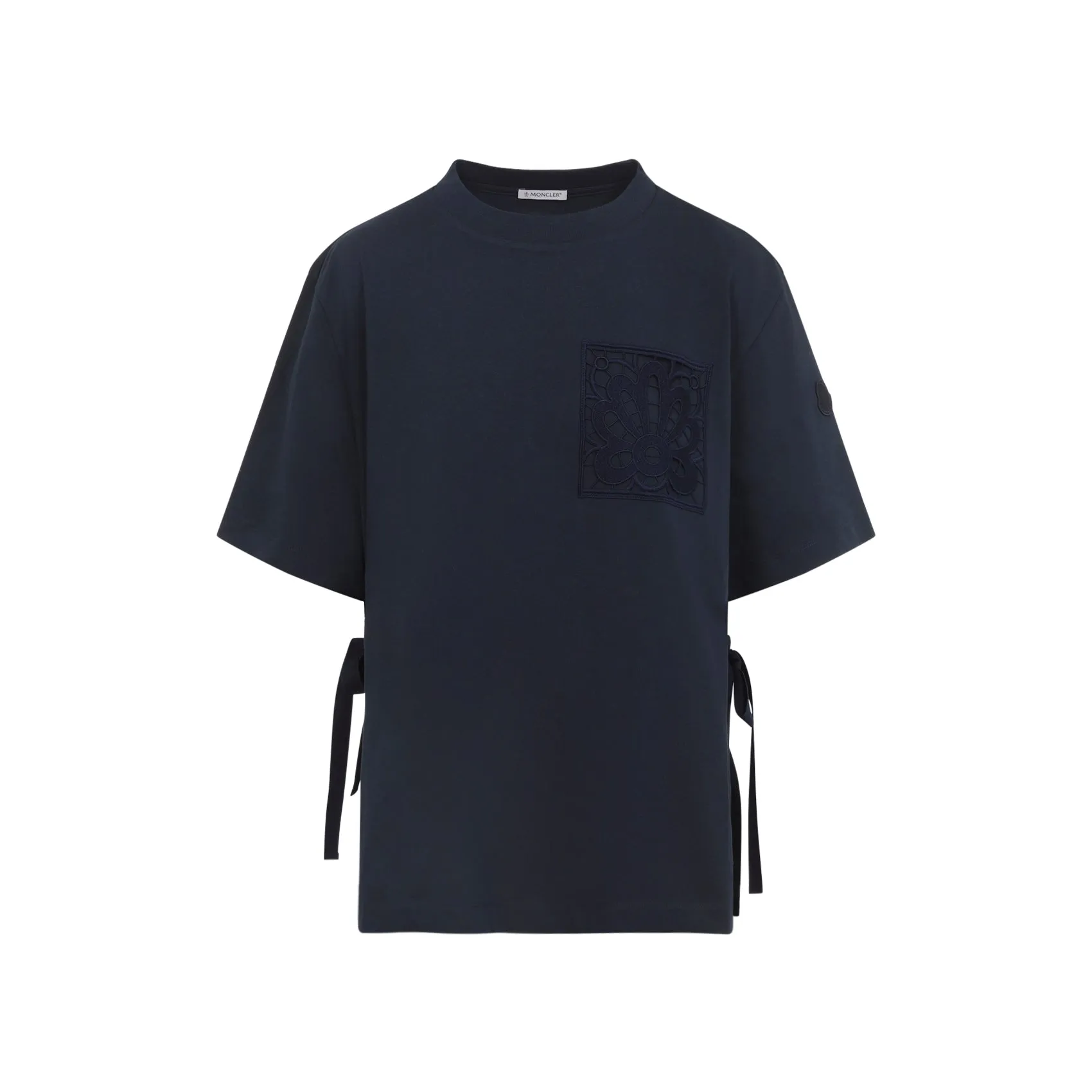 Moncler Cotton T-Shirt, Navy with Embroidered Detail sold by Lord & Taylor product image thumbnail 2