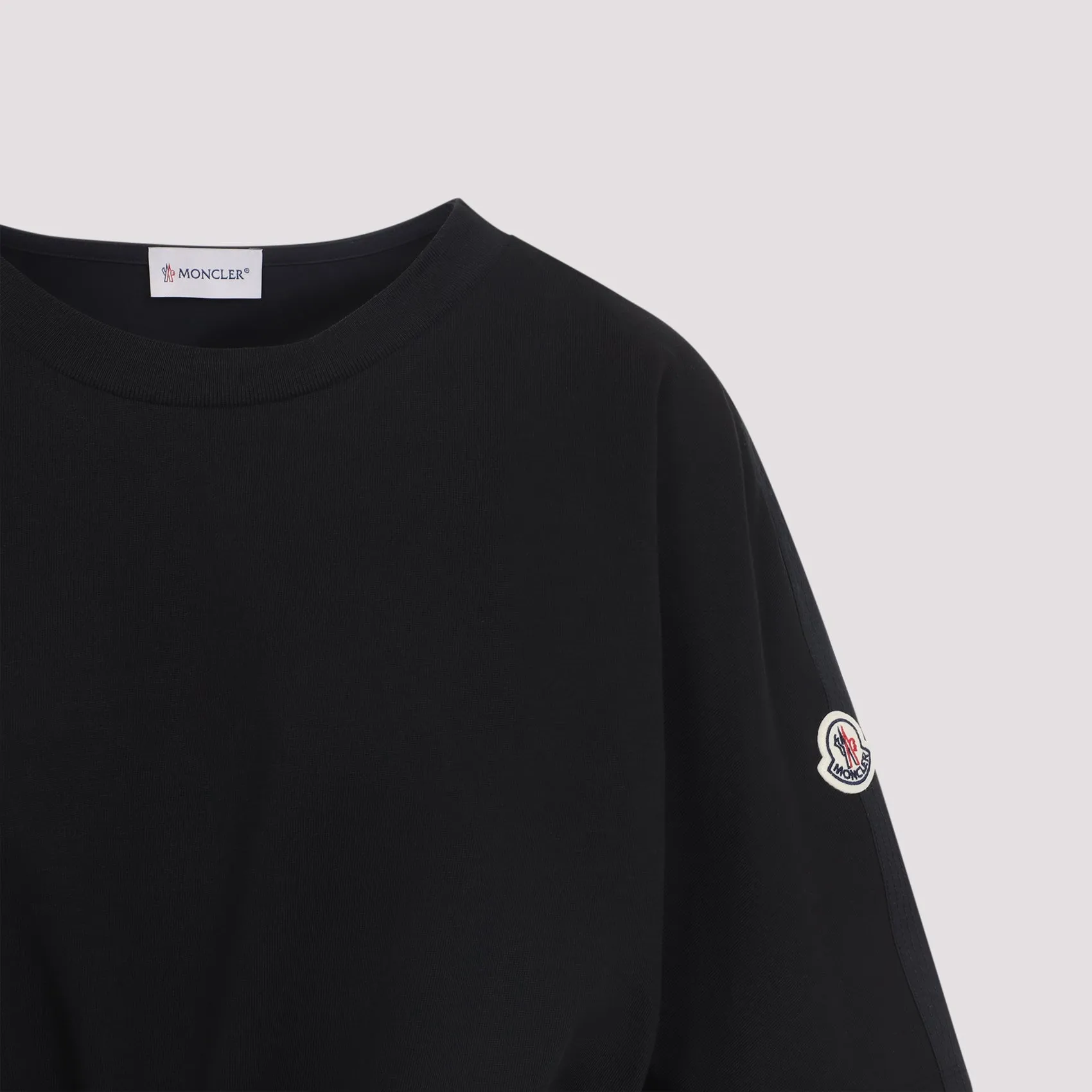 Moncler Cotton Mini Dress, Black with Logo Patch sold by Lord & Taylor product image thumbnail 5