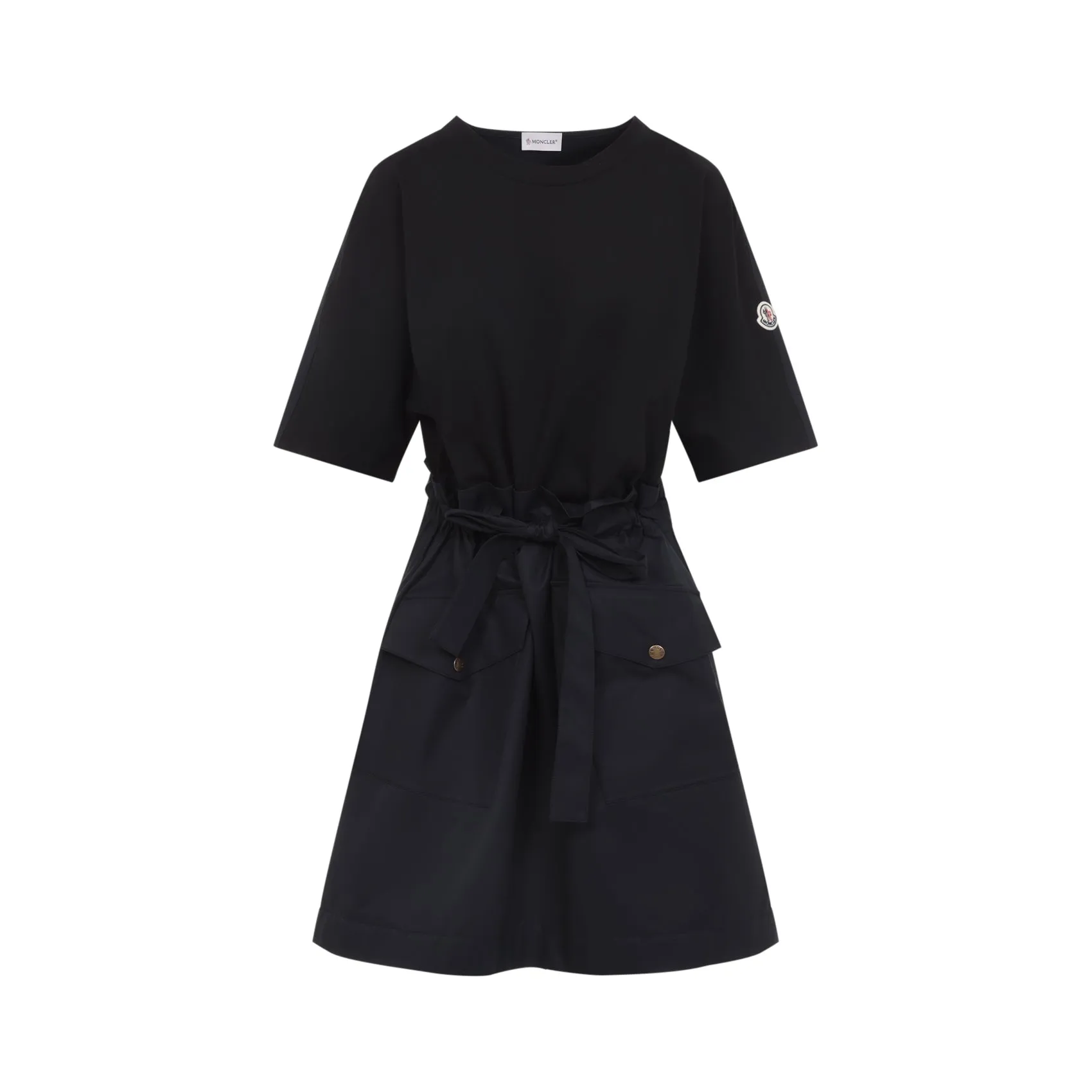 Moncler Cotton Mini Dress, Black with Logo Patch sold by Lord & Taylor product image thumbnail 2
