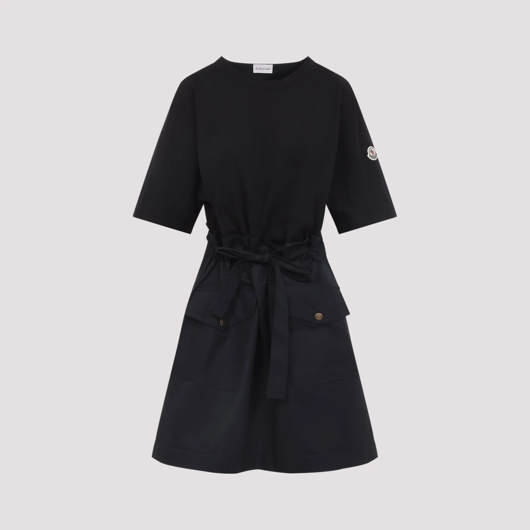 Moncler Cotton Mini Dress, Black with Logo Patch sold by Lord & Taylor product image thumbnail 3