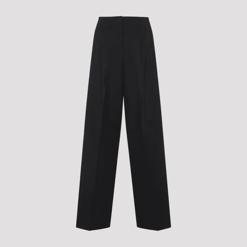 Golden Goose Wide-Leg Pant, Black Virgin Wool made by Golden Goose