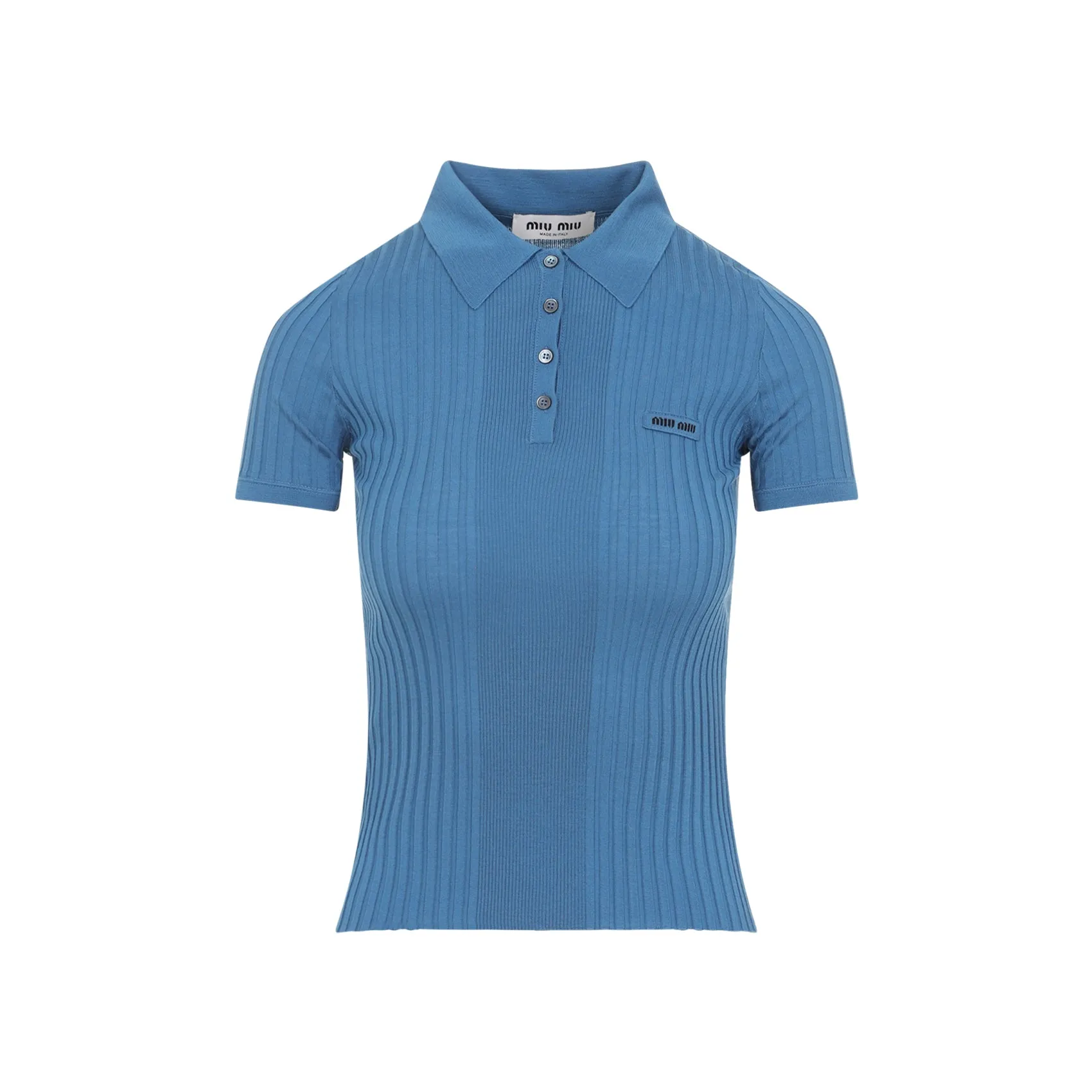 Miu Miu Wool Polo, Blue with Embroidered Logo sold by Lord & Taylor product image thumbnail 2