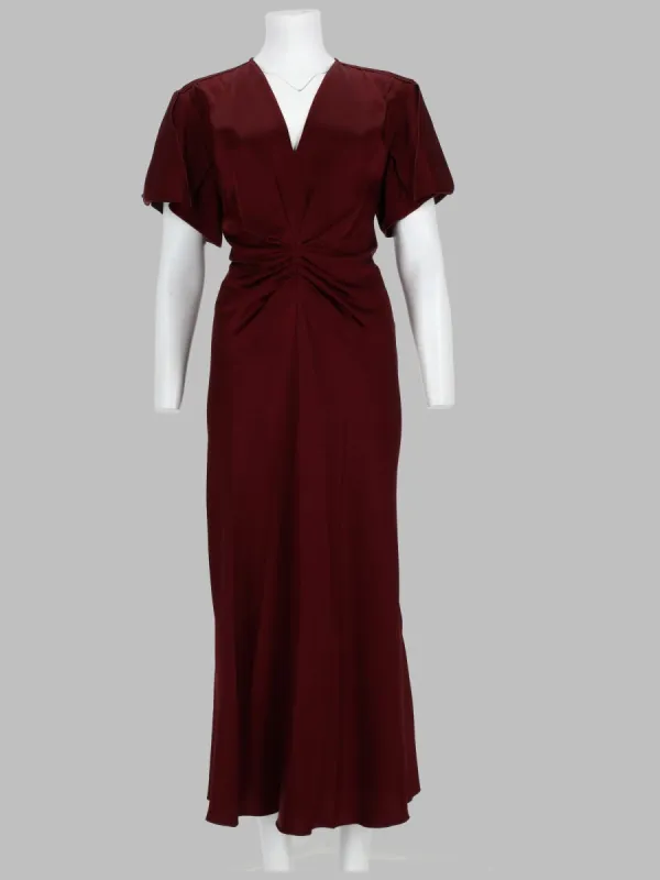 Midi Dress with Draped V-Neck made by Victoria Beckham