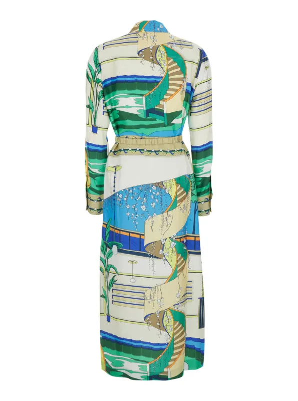 Shirtdress Printed Silk Multicolour made by Tory Burch