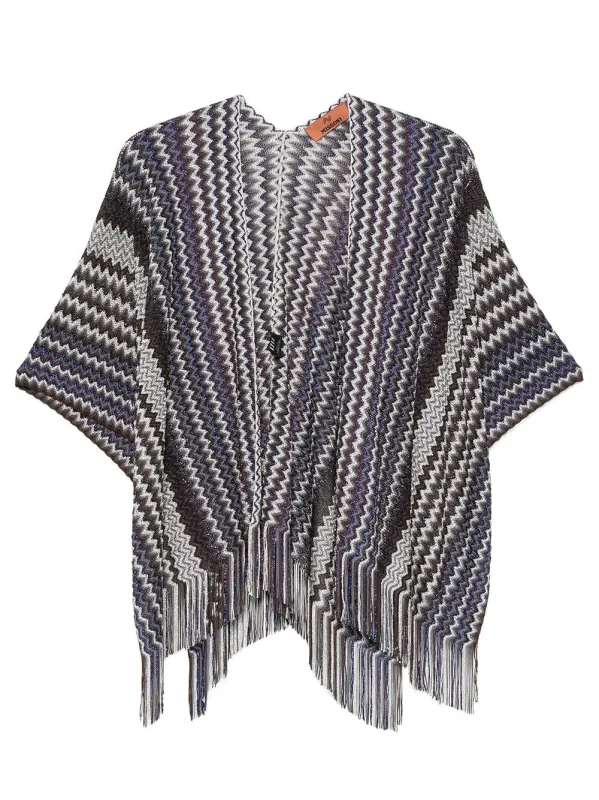 ZIG-ZAG VISCOSE FRINGED PONCHO made by Missoni