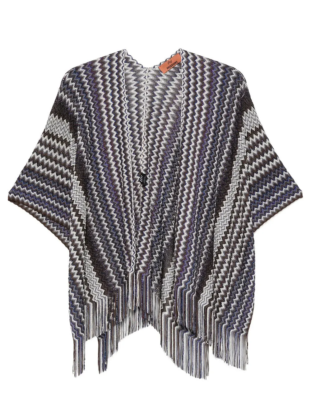 ZIG-ZAG VISCOSE FRINGED PONCHO sold by Lord & Taylor