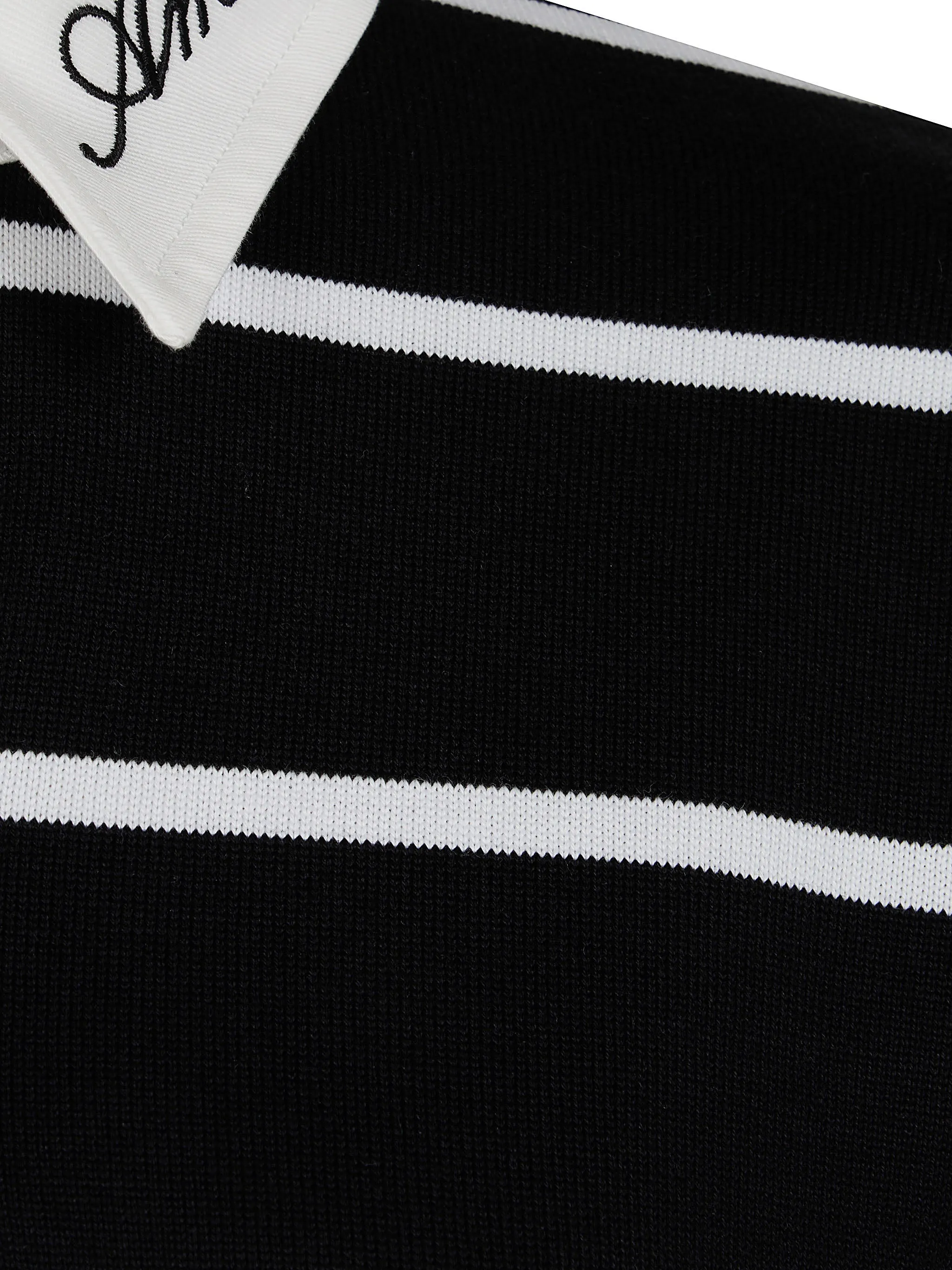 " SCRIPT" STRIPE CROP LONG SLEEVES POLO SHIRT sold by Lord & Taylor product image thumbnail 3