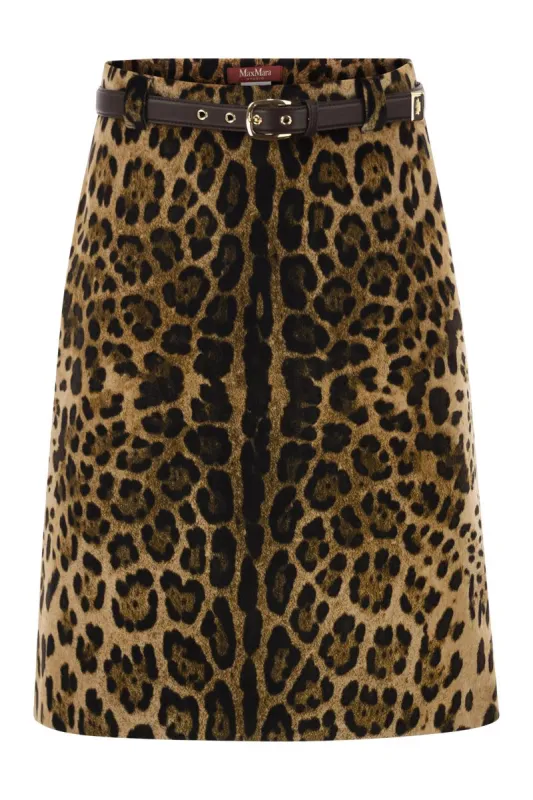 MSTFALANGE – LEOPARD-PRINT MIDI SKIRT WITH BELT made by MaxMara