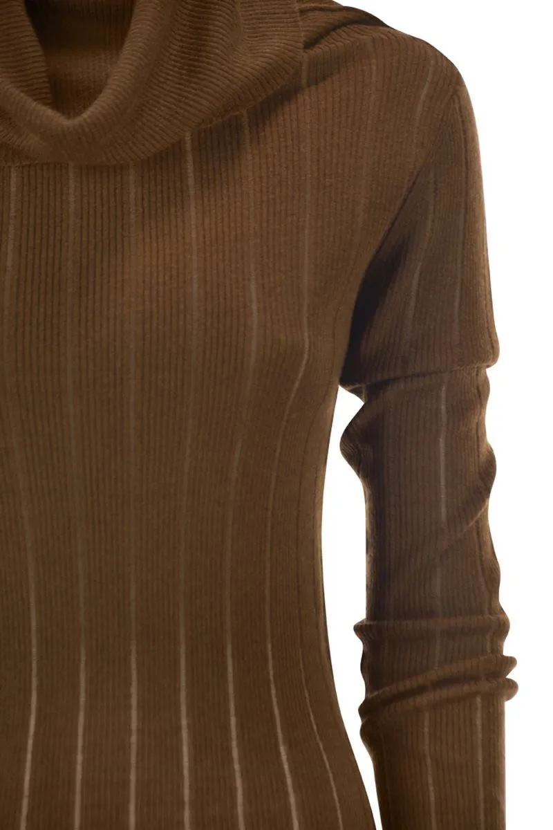 MSTBADESSE – FITTED SILK AND WOOL RIBBED TURTLENECK sold by Lord & Taylor product image thumbnail 4