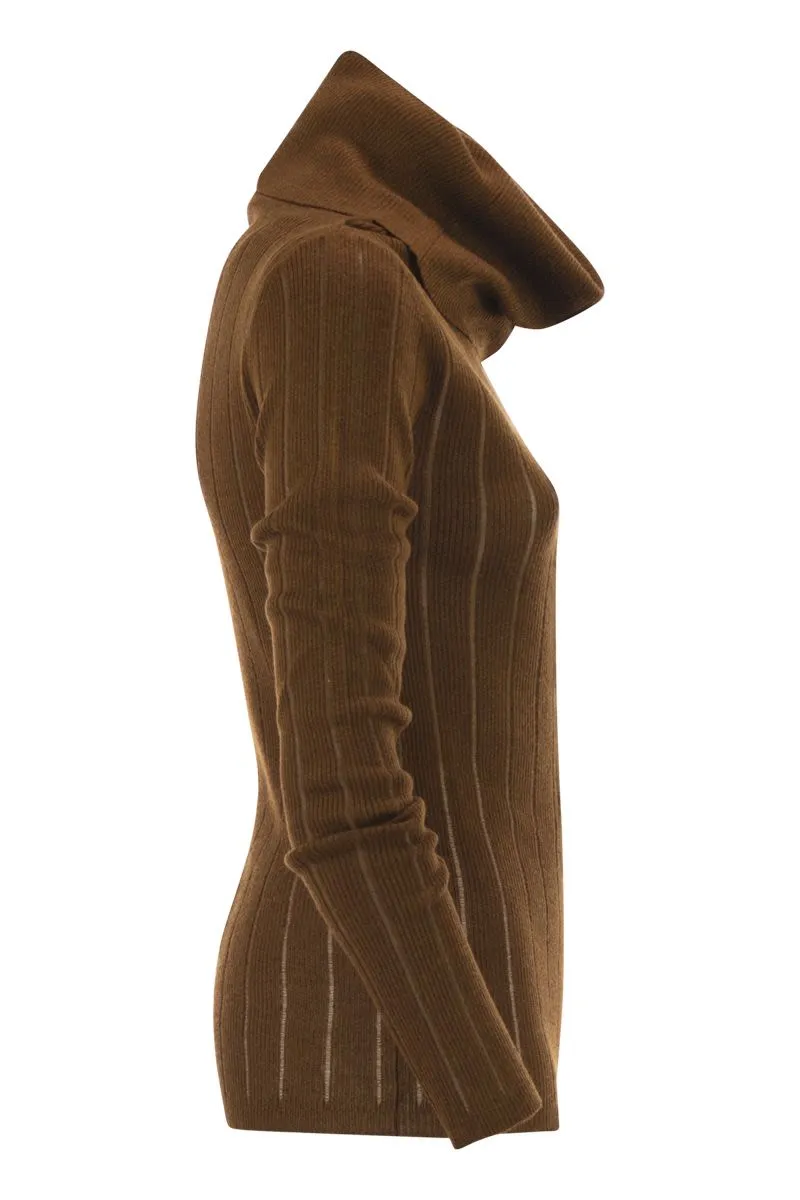 MSTBADESSE – FITTED SILK AND WOOL RIBBED TURTLENECK sold by Lord & Taylor product image thumbnail 3
