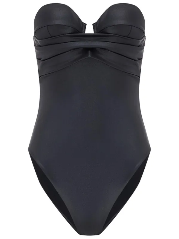 Swimsuit Strapless Black made by Balmain