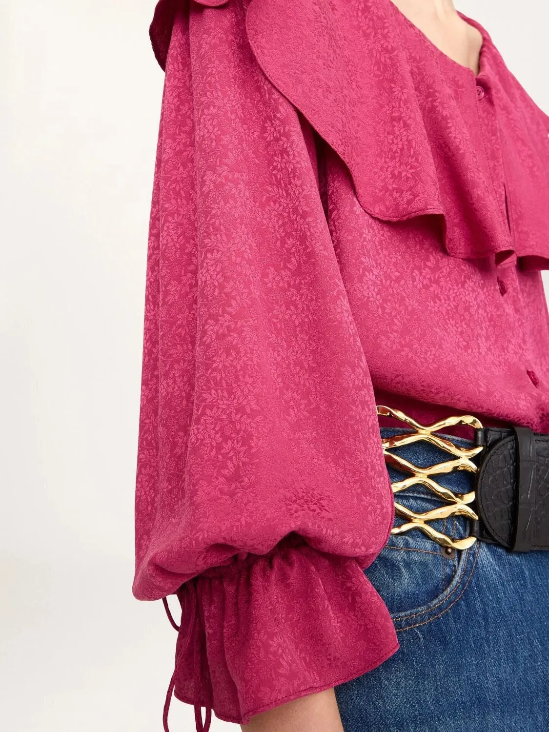TYRIAN PURPLE SILK BLOUSE sold by Lord & Taylor product image thumbnail 4