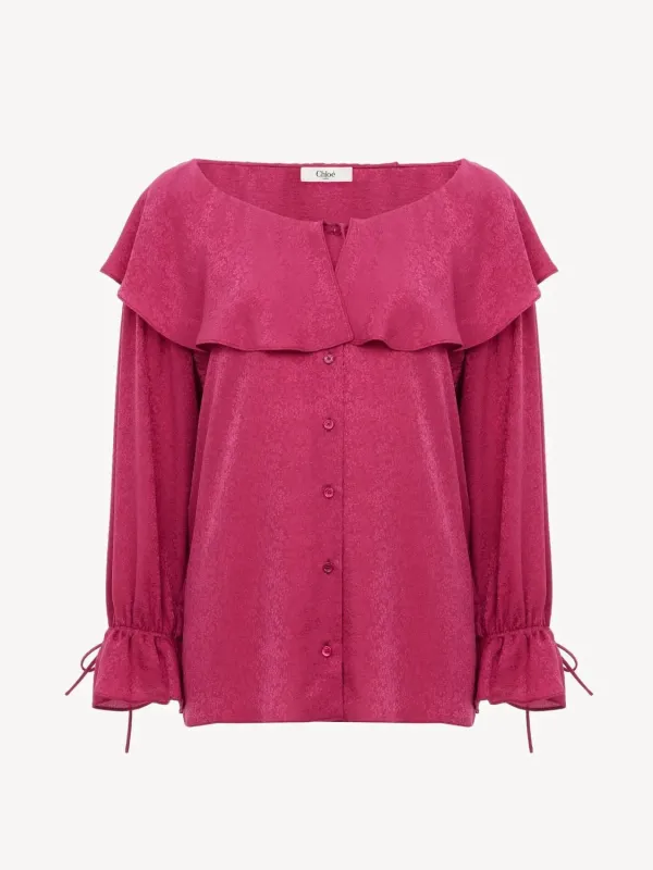 TYRIAN PURPLE SILK BLOUSE made by Chloe