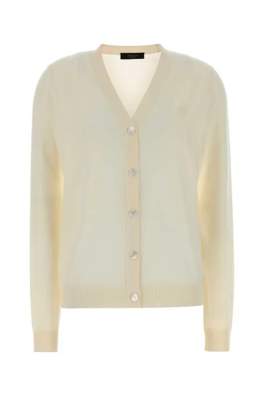 IVORY WOOL CARDIGAN made by Gucci