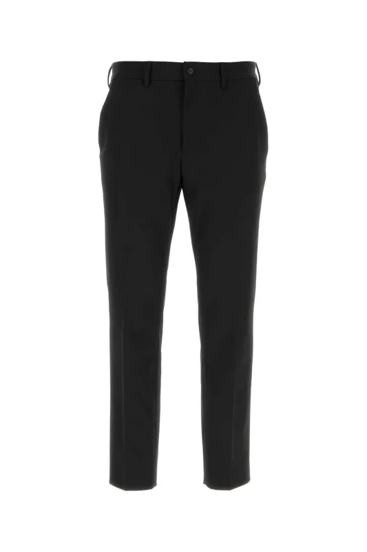 BLACK STRETCH POLYESTER PANT made by Prada