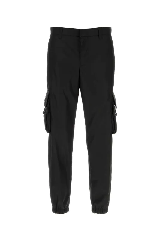 BLACK RE-NYLON CARGO PANT made by Prada