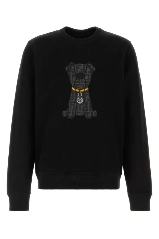 BLACK COTTON SWEATSHIRT made by Fendi