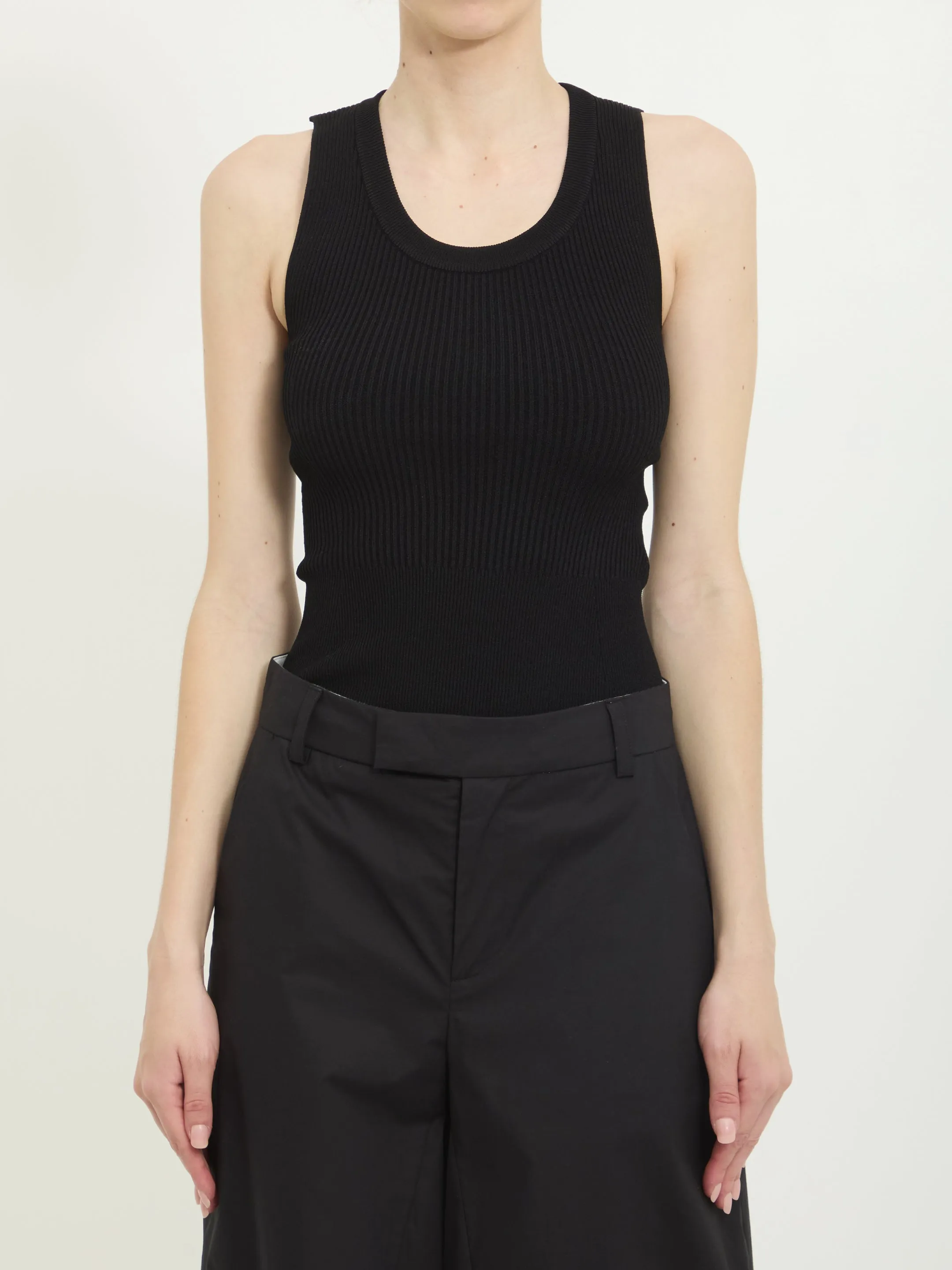 Rib knit tank top sold by Lord & Taylor