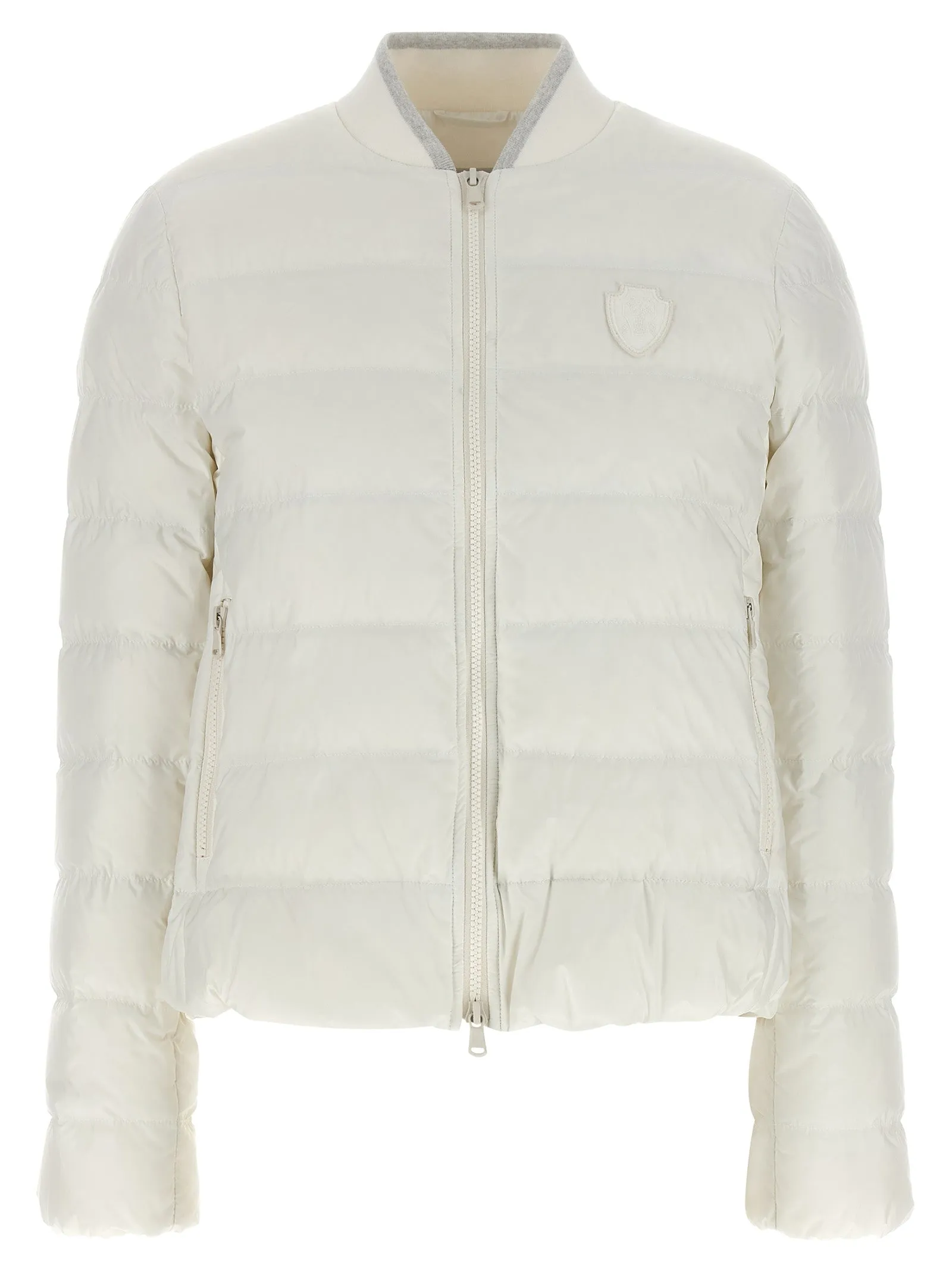 Heraldic coat of arms down jacket sold by Lord & Taylor