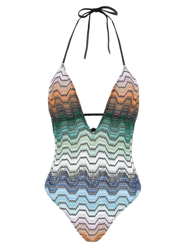 Greek pattern one-piece swimsuit made by Missoni