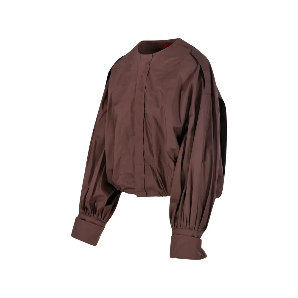 Gathered Hem Brown Shirt sold by Lord & Taylor product image thumbnail 2