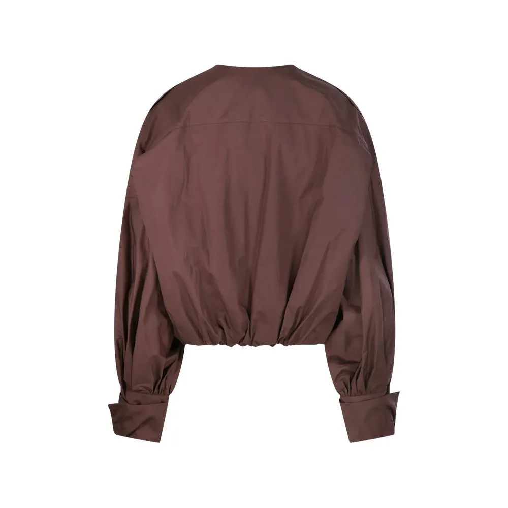 Gathered Hem Brown Shirt sold by Lord & Taylor product image thumbnail 3