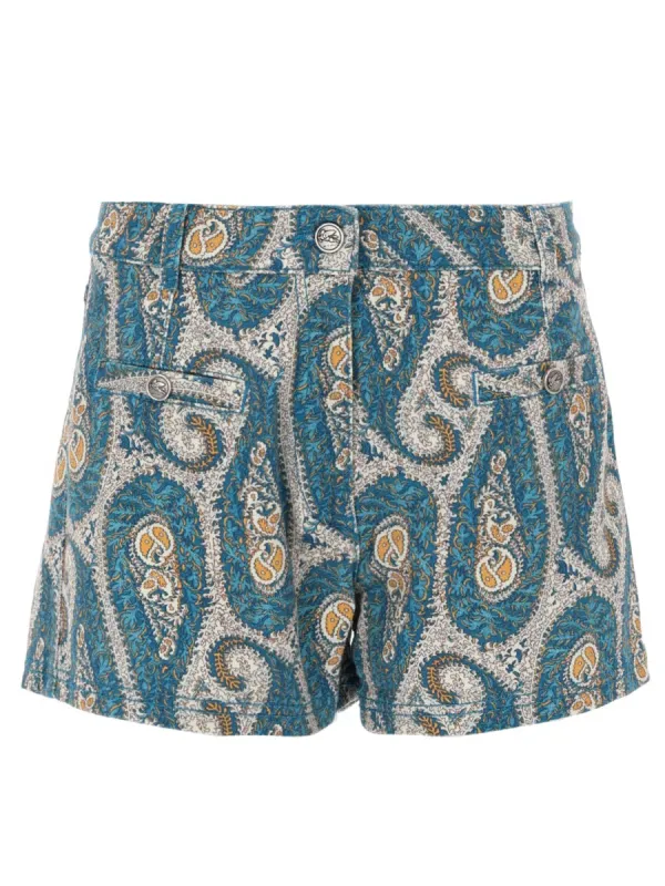 Shorts Paisley Print Blue made by Etro