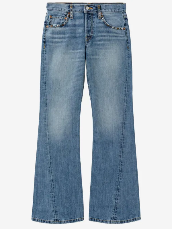 Twisted Mid Rise Bootcut Jeans made by Re/Done
