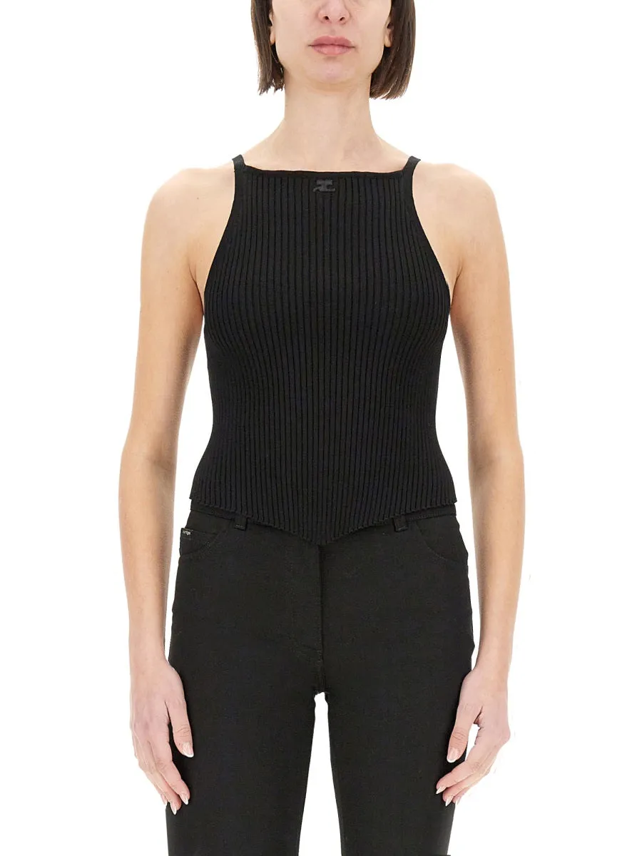Ribbed Tank Top in Black sold by Lord & Taylor