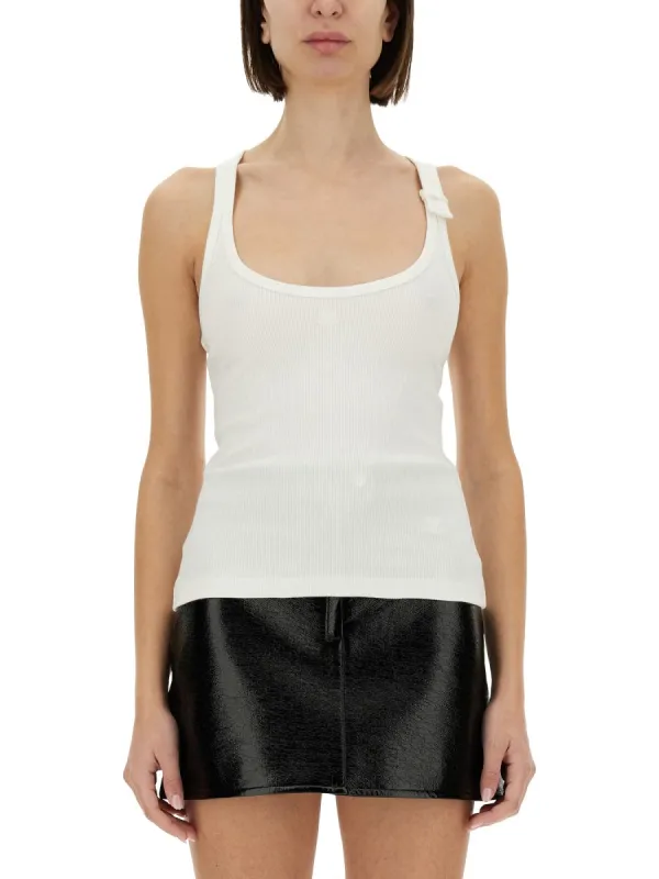 Cotton Blend Tank Top made by Courreges