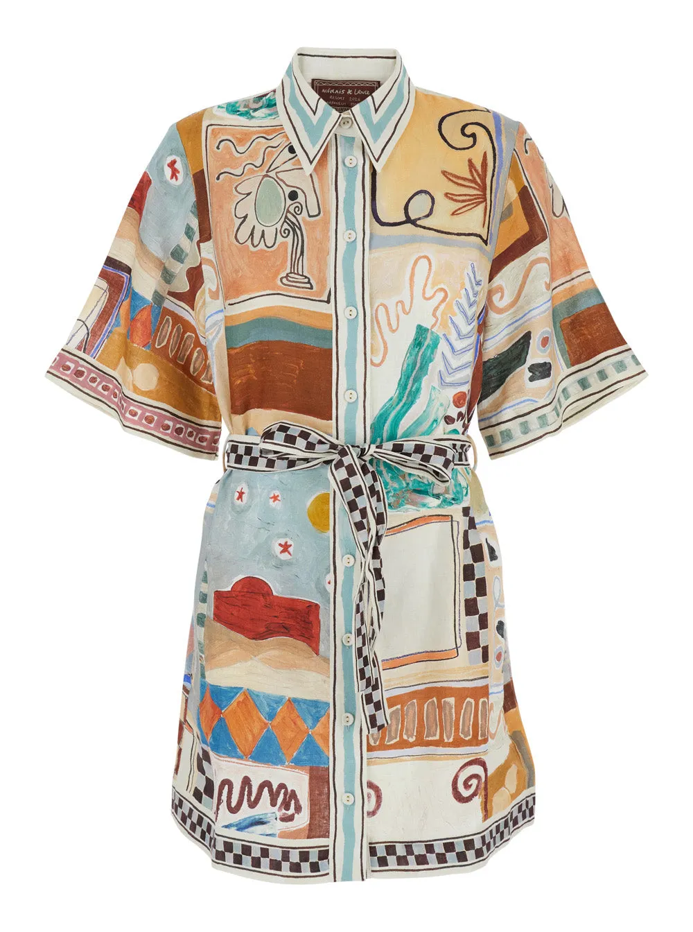 Mini Dress Michelle Multicolour Linen sold by Lord & Taylor