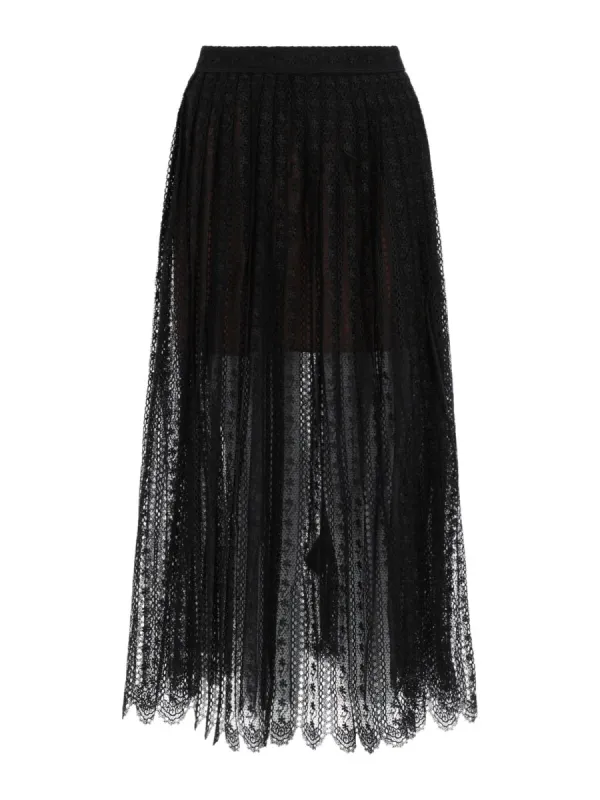 Midi Lace Skirt Black made by Self-Portrait