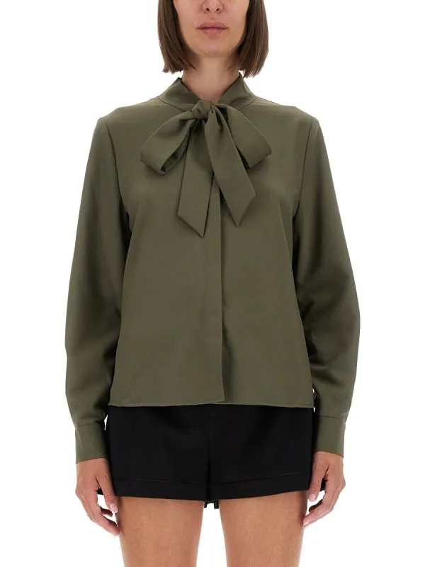 Twill Shirt with Bow made by Self-Portrait