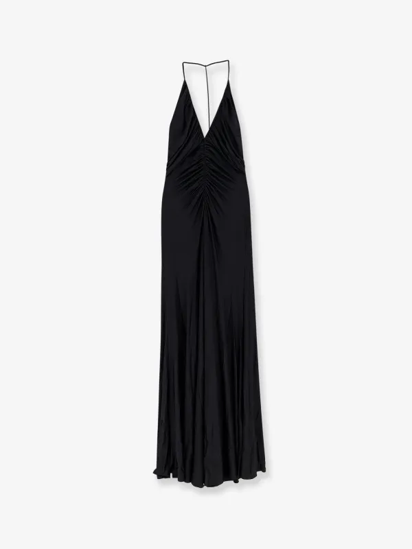 Long Dress Gathered Jersey Black made by Self-Portrait