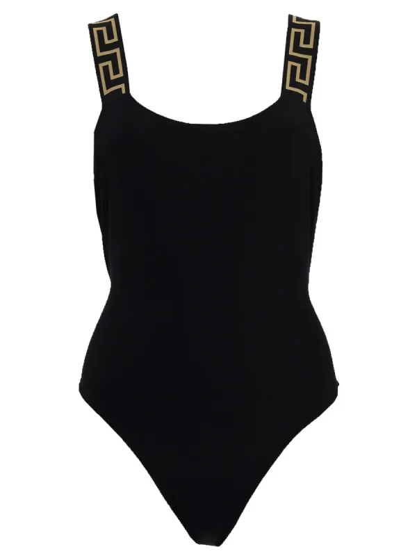 One-piece Swimsuit Greek Detail Black made by Versace