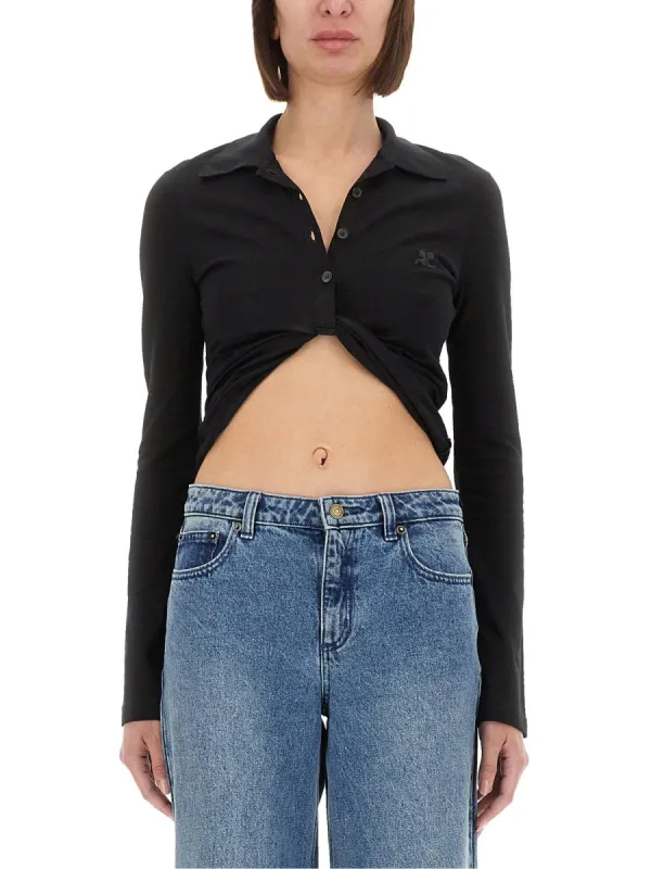 Cropped Polo Shirt "Twist" made by Courreges