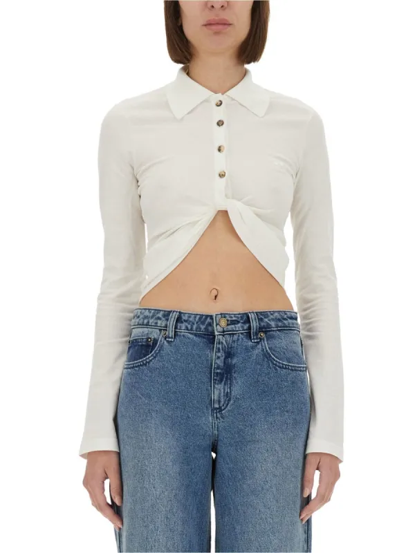 Cropped Polo Shirt made by Courreges
