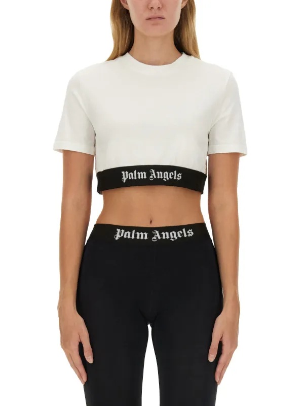 Cropped T-Shirt with Logo made by Palm Angels