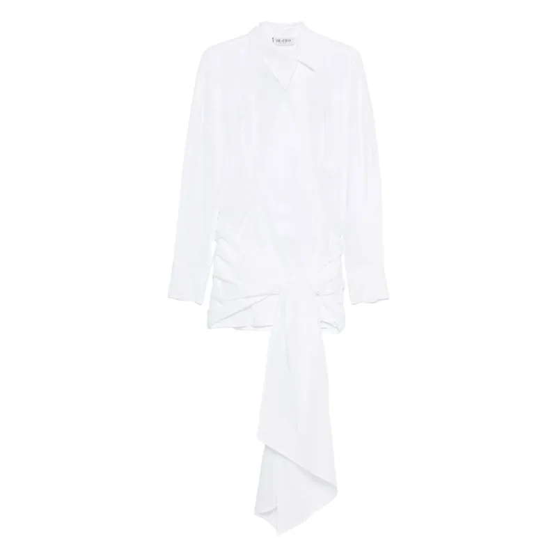 White Long Sleeve Dress with Button Fastening made by The Attico