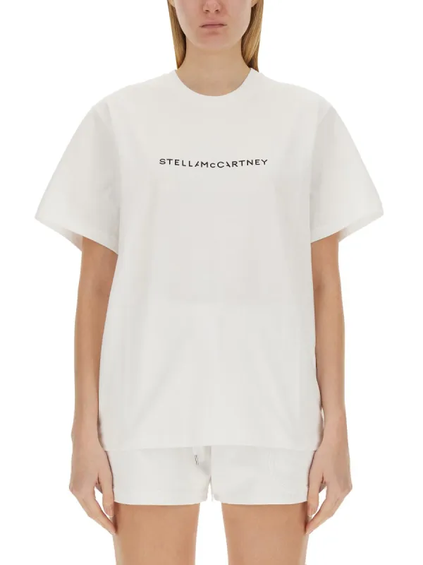 Cotton T-Shirt in White made by Stella McCartney