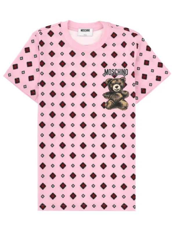 Printed T-Shirt in Pink made by Moschino