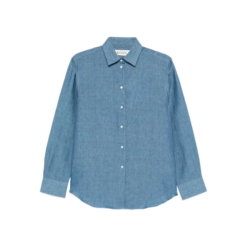 Blue Front Button Fastening Shirt made by Rohe