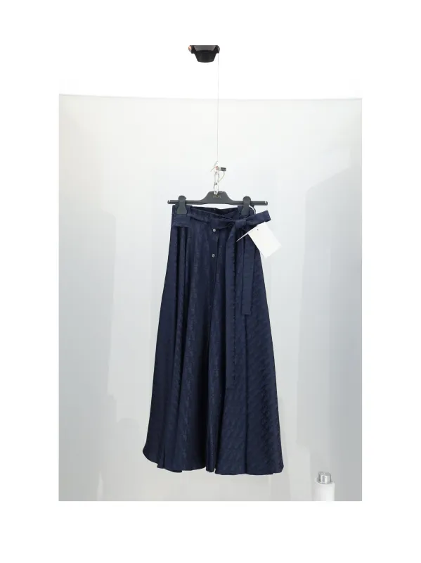 Skirt Oblique Ton Sur Ton Blue Silk made by Dior