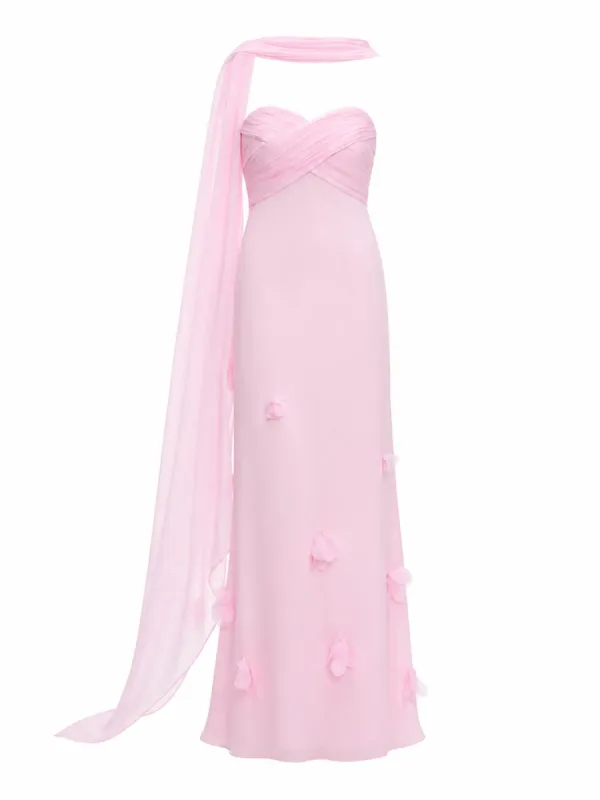 Dress with Scarf Georgette Pink made by Self-Portrait