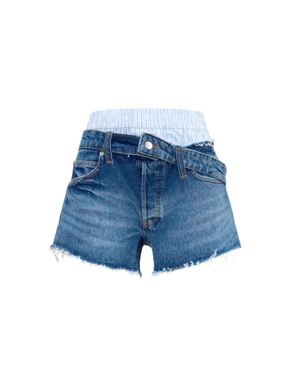 Denim Shorts Vintage Marbled Blue made by Alexander Wang